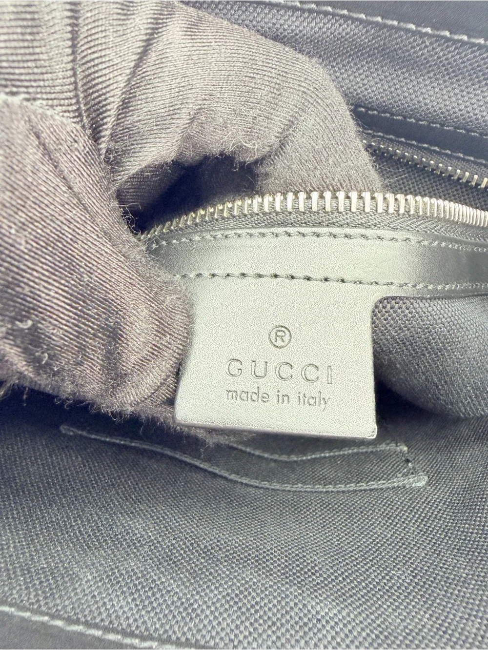 Authentic GUCCI Black GG Supreme Coated Canvas Flat Messenger Bag